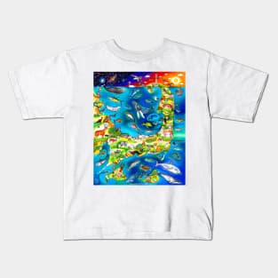Cape Cod Art Map Kids T-Shirt